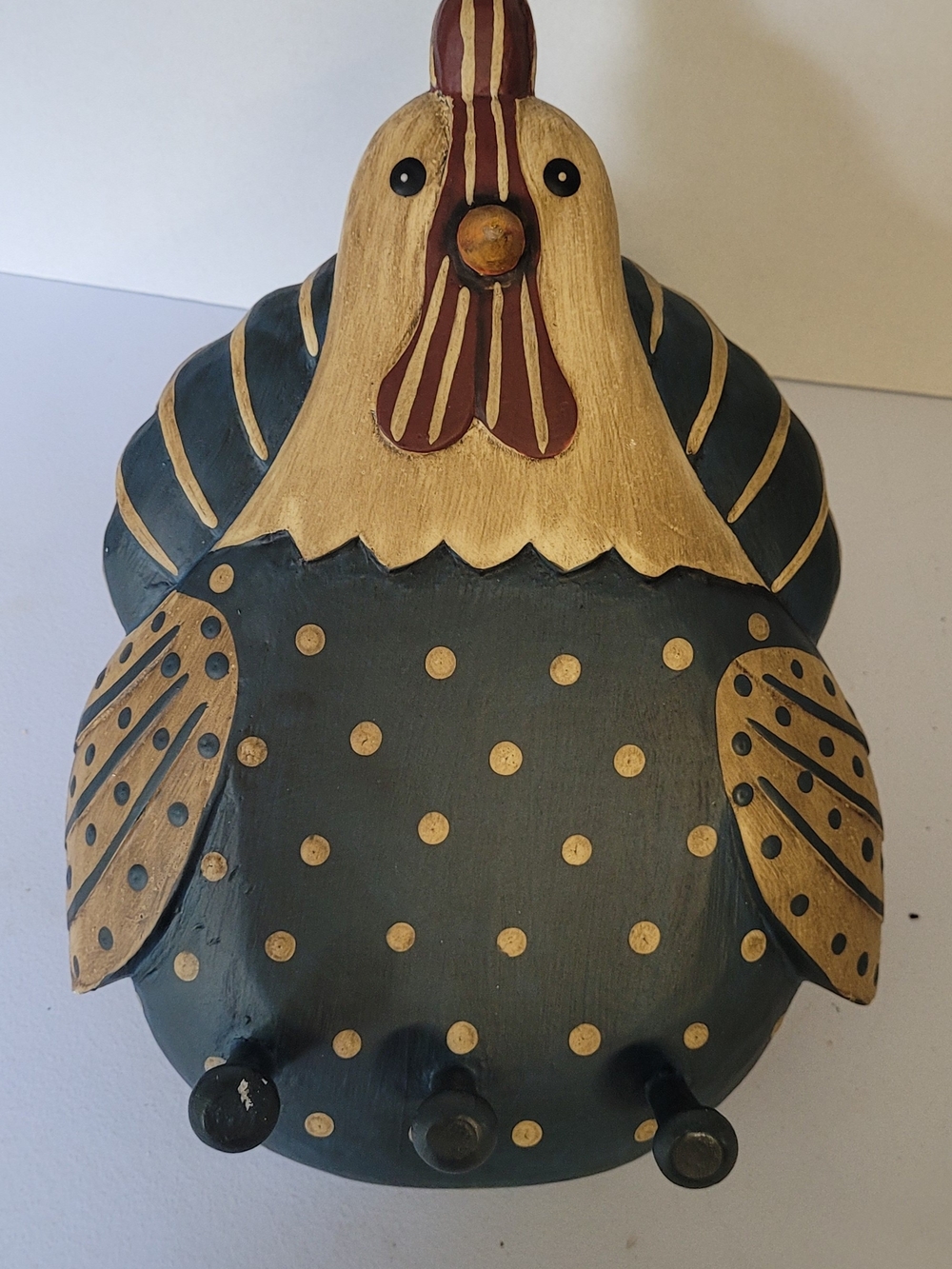 Decorative Black and Gold Folk-Art Chicken Hook Rack - Pet Bird Category